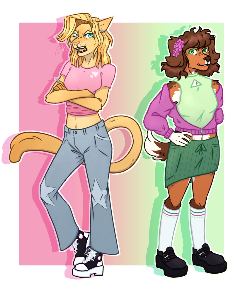 Cell Shaded + Multiple Characters + Simple Background