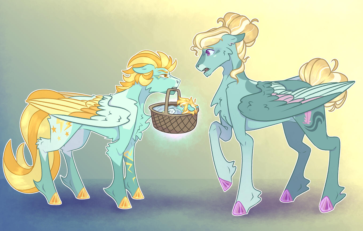 Cell Shaded + Simple Background + Multiple Characters